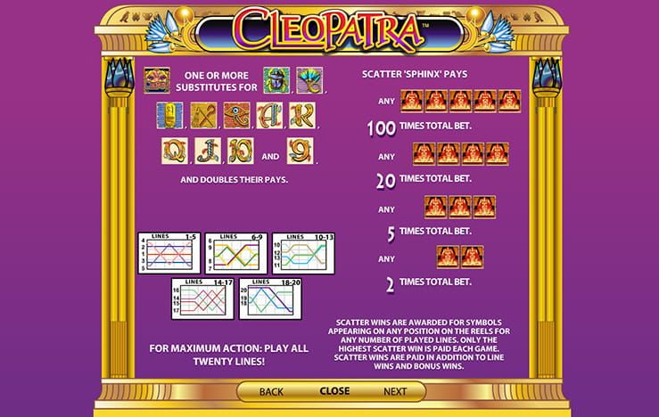 Cleopatra-pay tables
